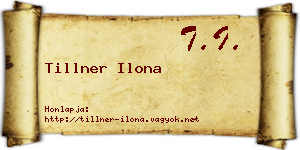 Tillner Ilona névjegykártya